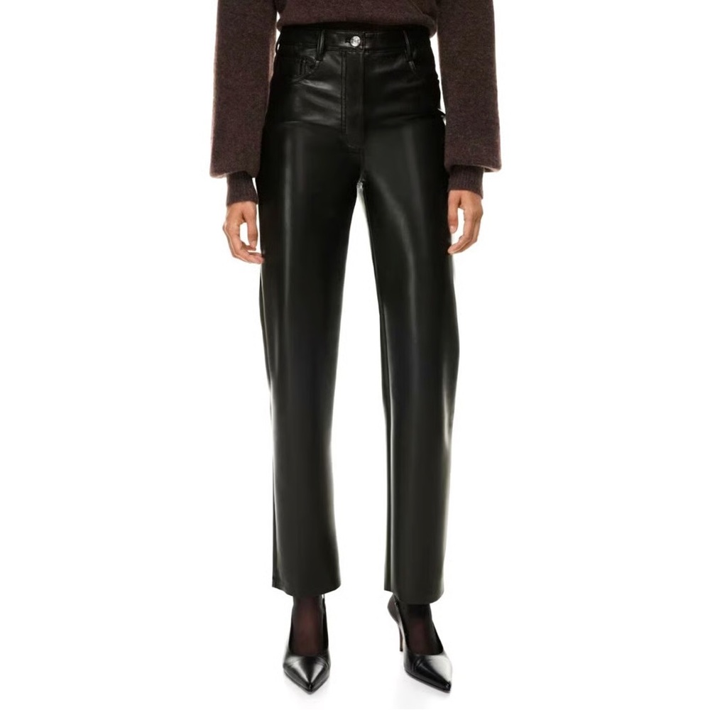 Wilfred The Melina High-Waisted Black Vegan Leather Pants, 10 Tall